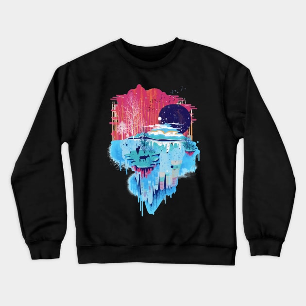 blue and red painting Crewneck Sweatshirt by nemram